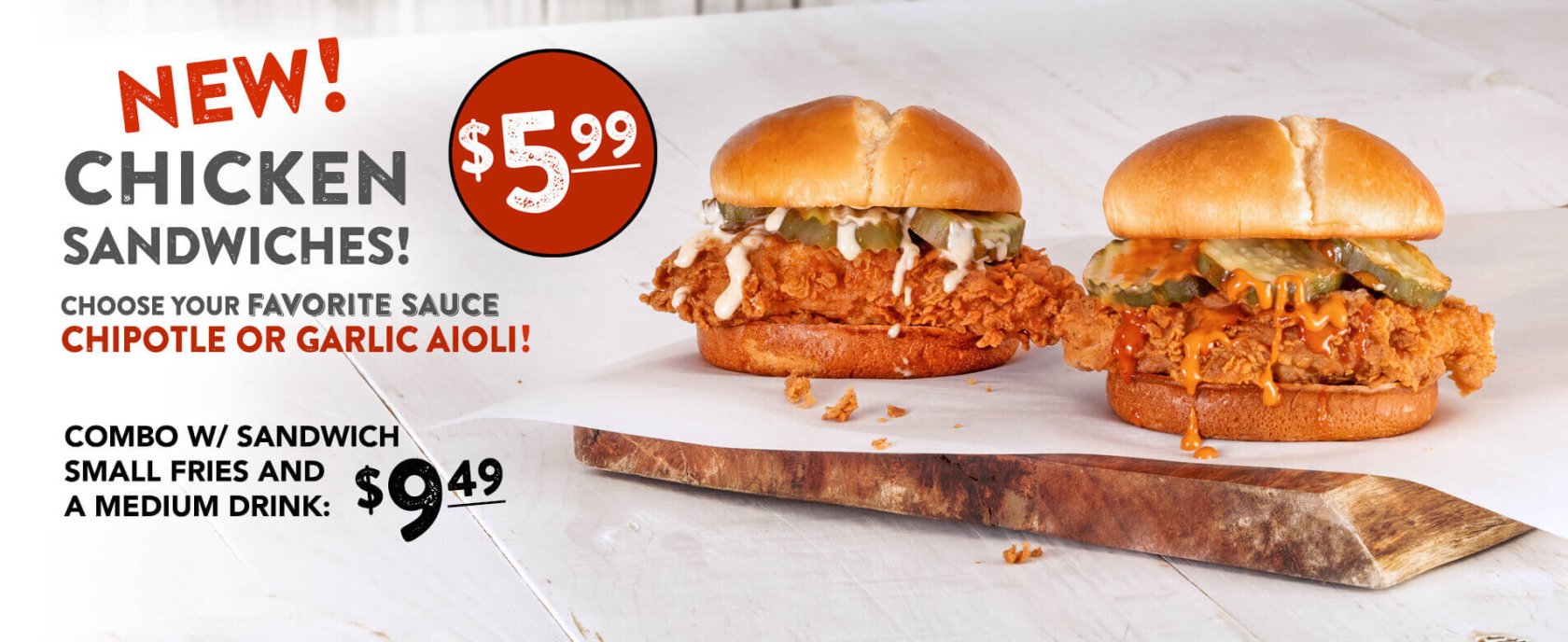 New Chicken Sandwiches! - $5.99 - Combo - $9.49